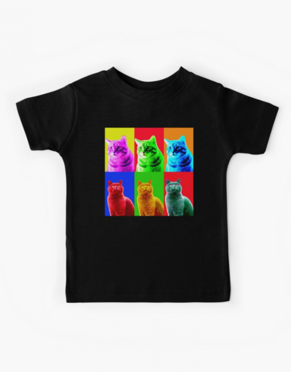 Ilustrasi kucing dengan gaya pop art